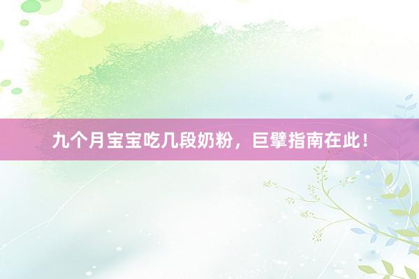 九个月宝宝吃几段奶粉，巨擘指南在此！